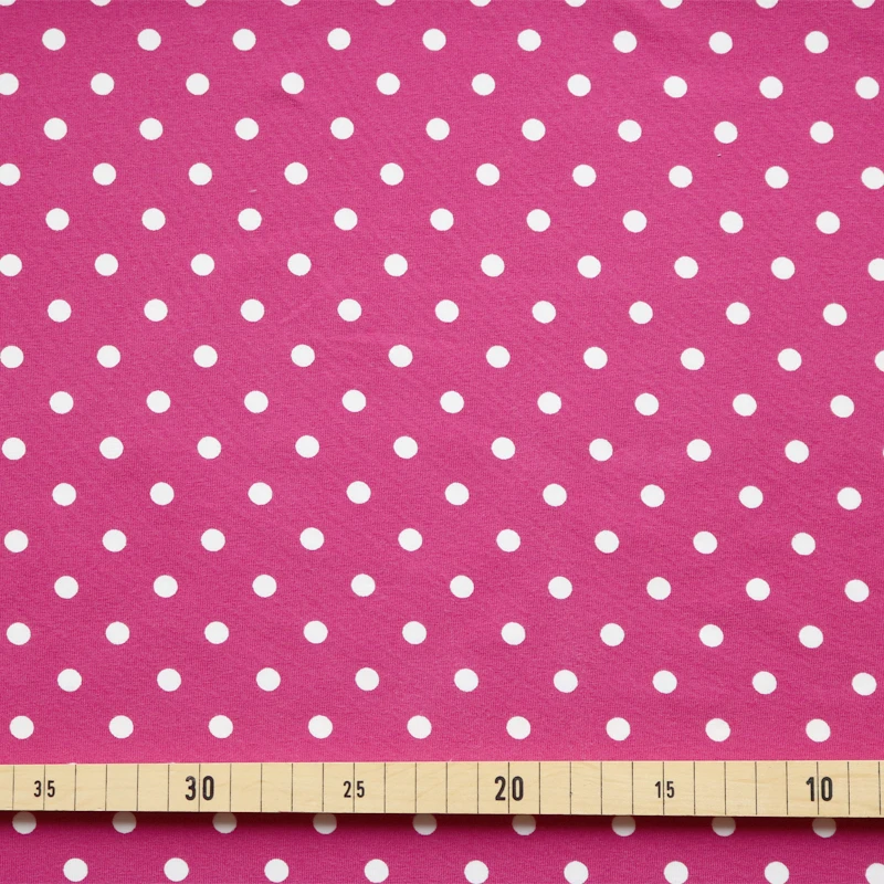 Jersey Stoffe Tupfen Punkte fuchsia