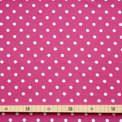 Jersey Stoffe Tupfen Punkte fuchsia