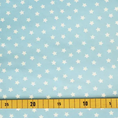 Jersey Stoffe kleine Sterne hellblau