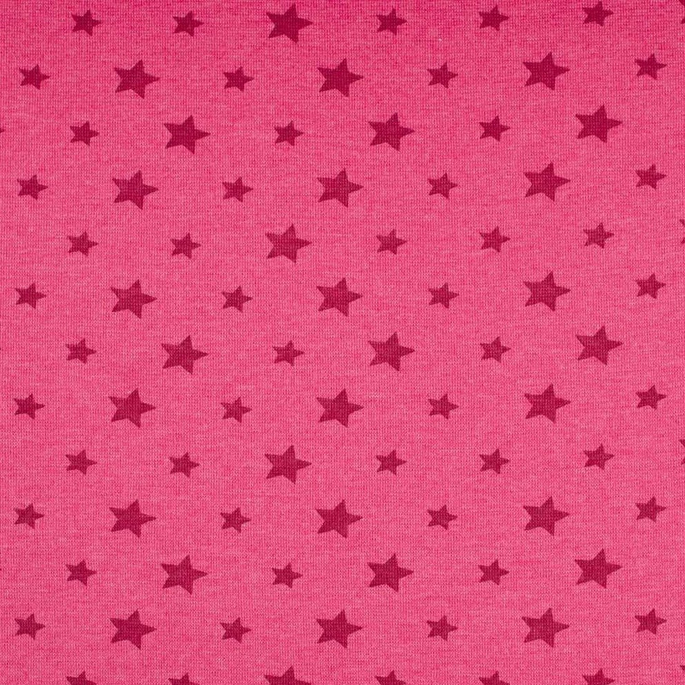 Bündchen Stoff pink Sterne rot
