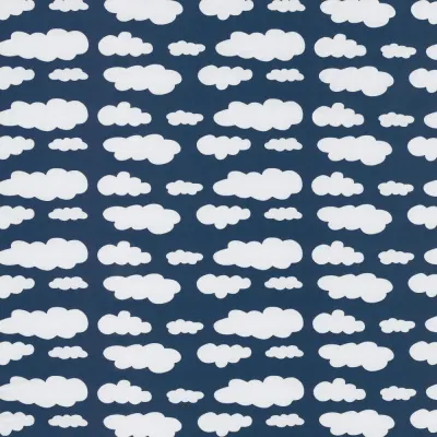 Jersey Stoffe Wolken dunkelblau