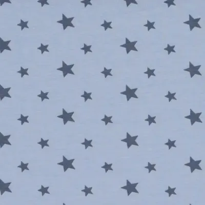 Jersey Stoff blaue Sterne hellblau