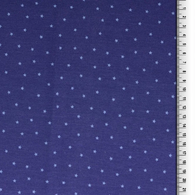 Jersey Stoffe Kombistoff Hippo Nilpferd Sterne hellblau