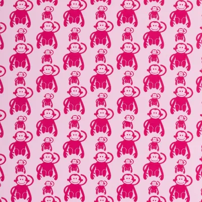 Jersey Stoffe Vincent Retro Affen rosa pink