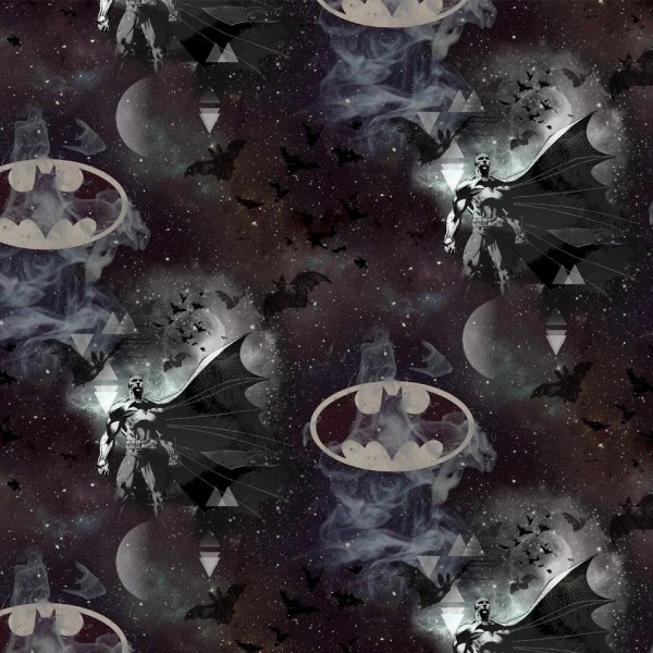 Jersey Stoffe Batman schwarz 