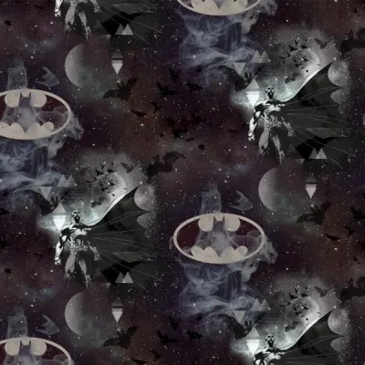 Jersey Stoffe Batman schwarz 