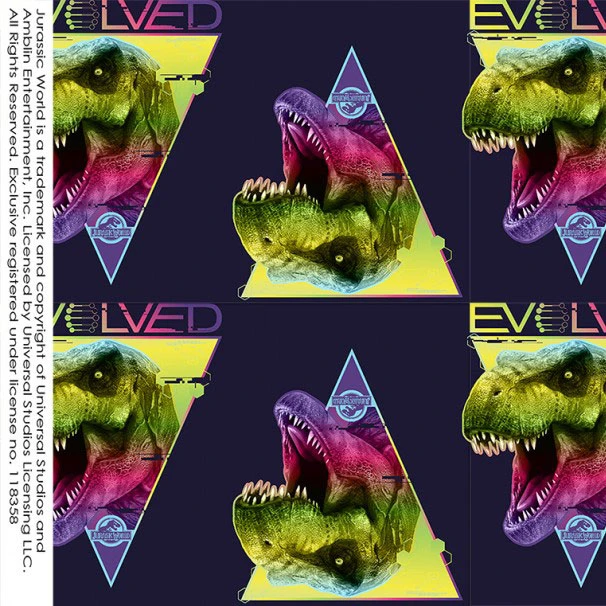 Jersey Stoffe Jurastic World Dinosaurier Rexbunt