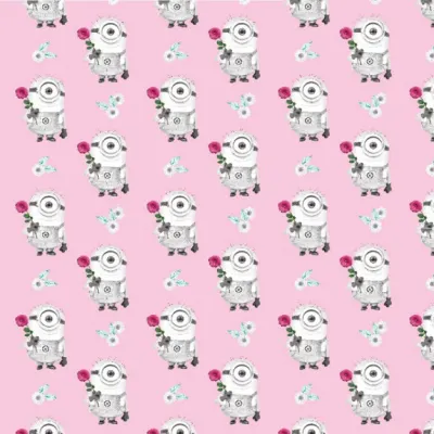 Jersey Stoffe Minions rosa
