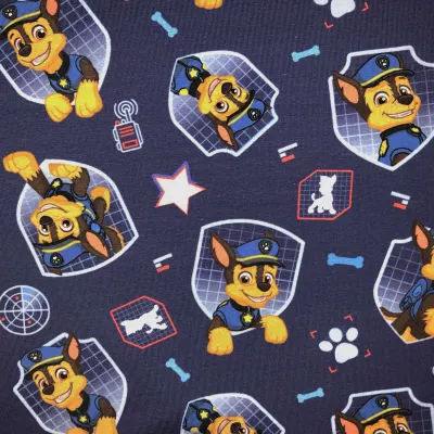 Jersey Stoff Paw Patrol dunkelblau 0,40m
