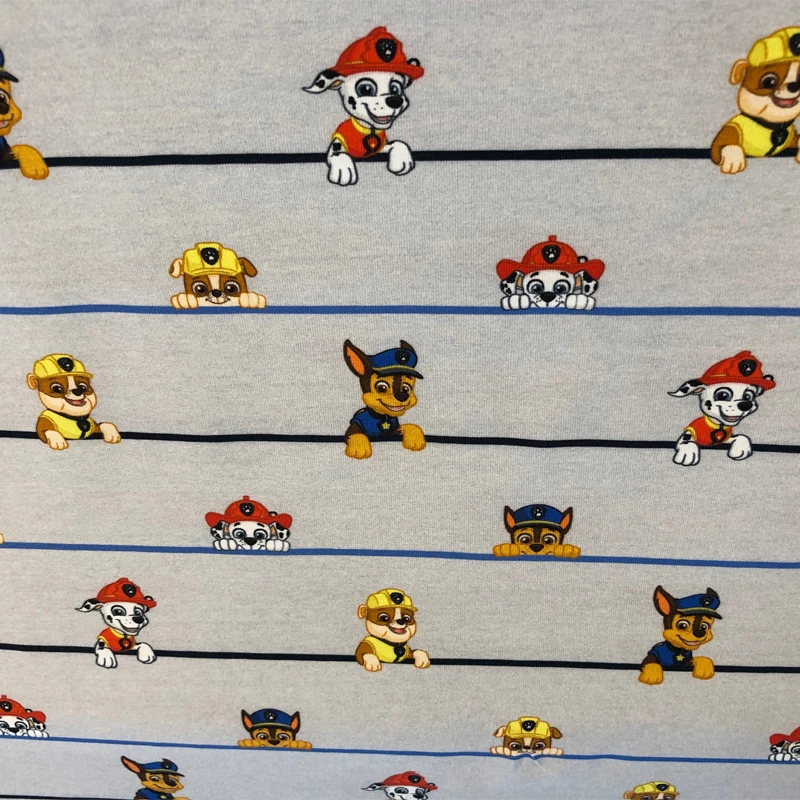 Jersey Stoff Paw Patrol grau 0,38m