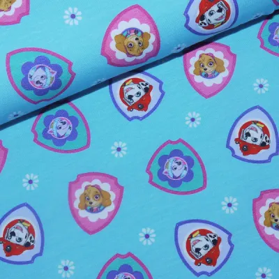 Jersey Stoff Paw Patrol türkis