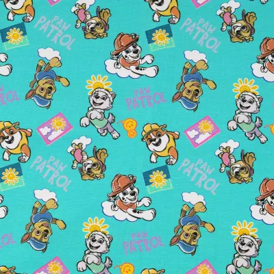 Jersey Stoffe Paw Patrol Türkis