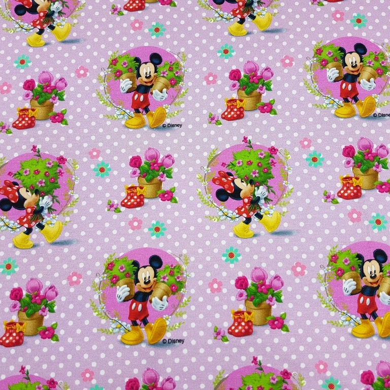 Jersey Stoffe Disney Micky Maus Mini Maus flieder