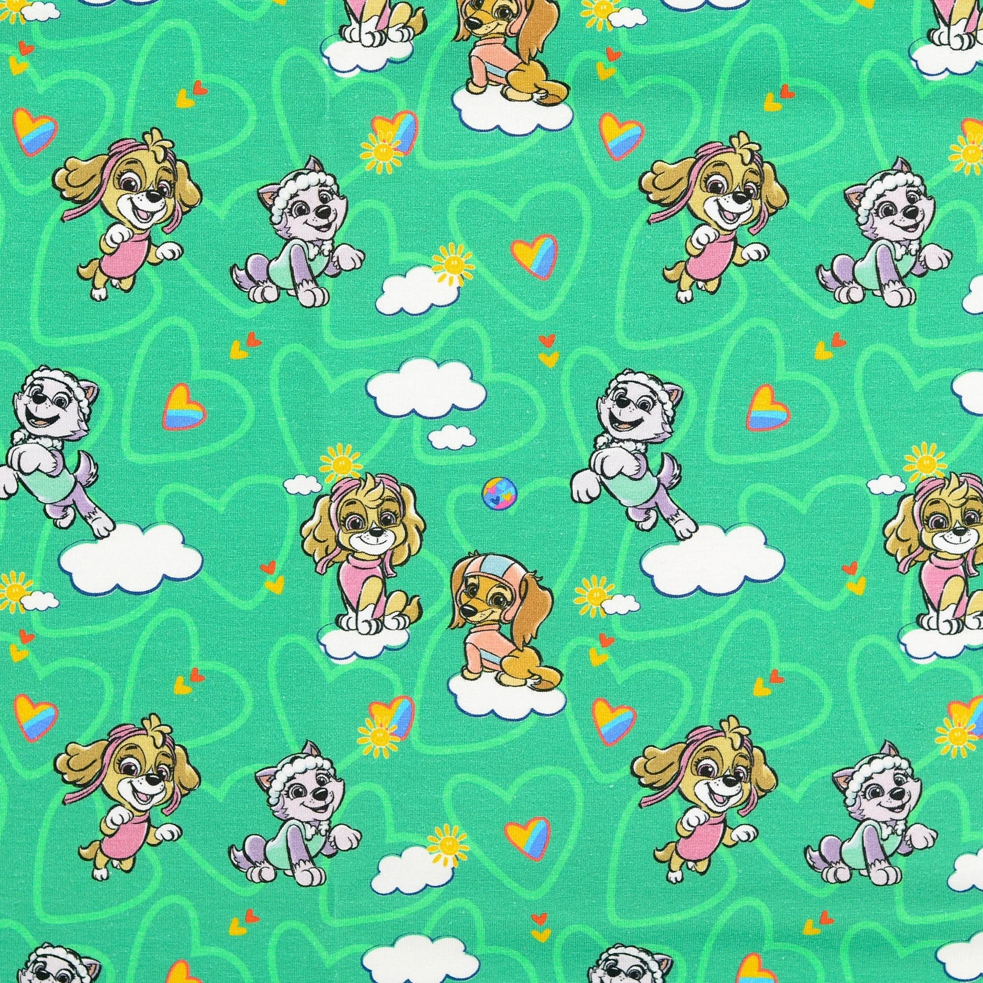 Jersey Stoffe Paw Patrol Apfelgrün