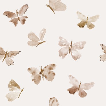 Marin y Carbonell Jersey Stoffe Schmetterlinge beige Punto Rudi