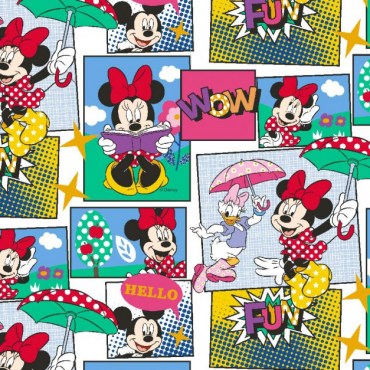 Jersey Stoffe Disney Micky Maus Minnie Daisy bunt 0,23m