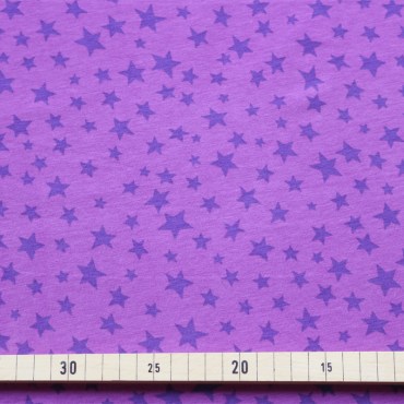 Jersey Stoff Sterne violett