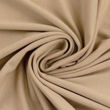Jersey Stoff Uni - Taupe hell sandfarben
