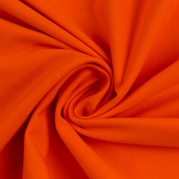 Jersey Stoff Uni - Dunkel-Orange
