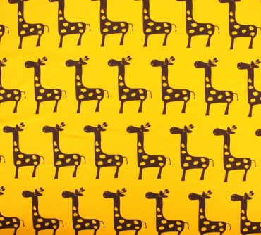 Jersey Stoffe Vincent Retro Giraffen gelb