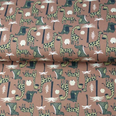 Stenzo Stoffe  Jersey Giraffe braun